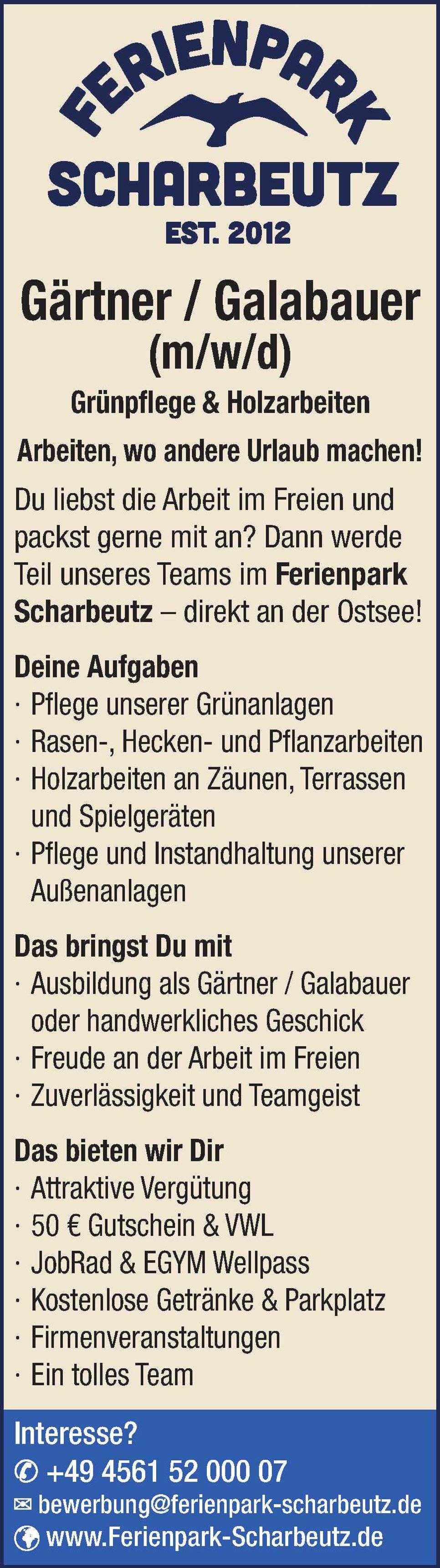Stellenanziege Gärtner