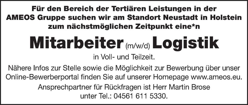 Mitarbeiter Logistik (m/w/d) Sa