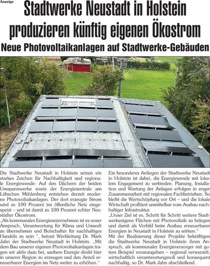 PR Artikel Ökostrom