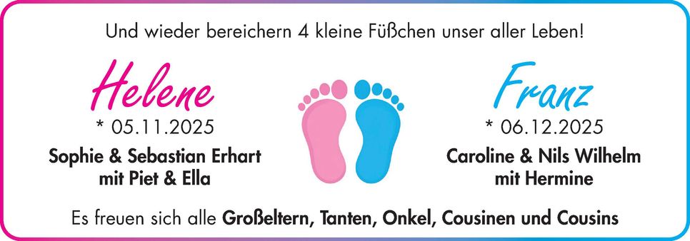 Helene und Franz Geburt