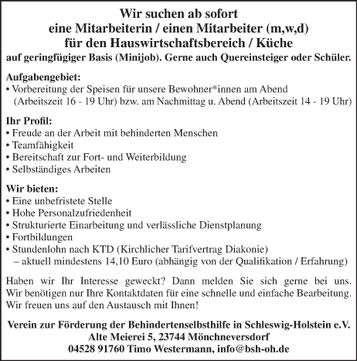 Stellenanzeige Minijob