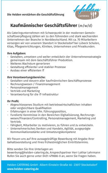 Kaufmännischer Geschäftsführer (m/w/d)