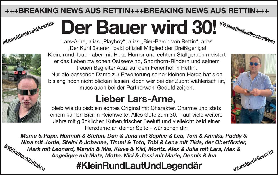 30. Geburtstag Lars-Arne