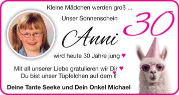 30. Geburtstag Anni