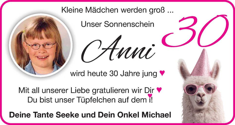 30. Geburtstag Anni