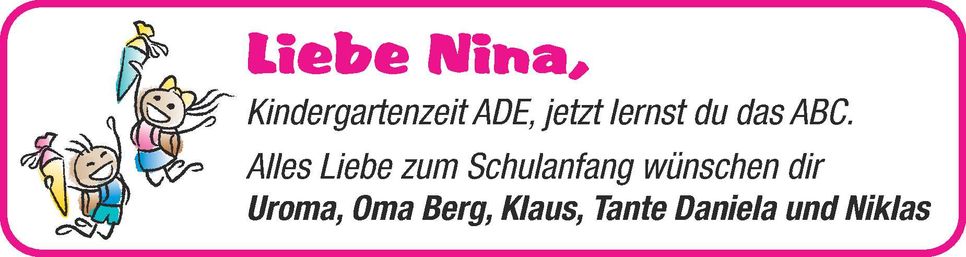 Grüße zur Einschulung