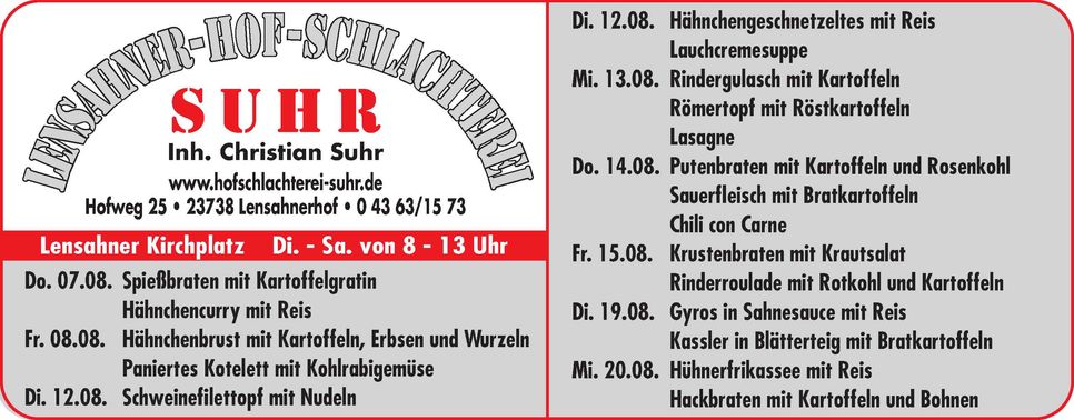Mittagstisch Lensahn