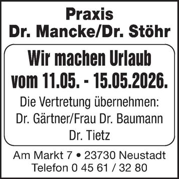 Praxisurlaub