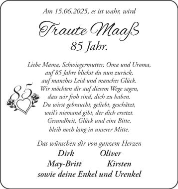 Traute Maaß 85 Jahre 