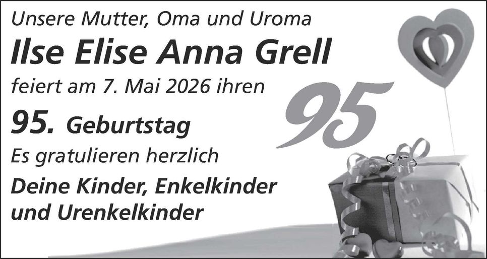 Ilse Elise Anna Grell 95 Jahre