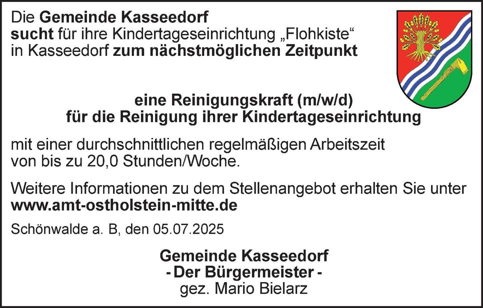 Stelle Reinigungskraft