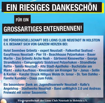 Danksagung Entenrennen 2026