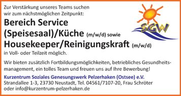 Diätassistent + Vertretung Service/Küche