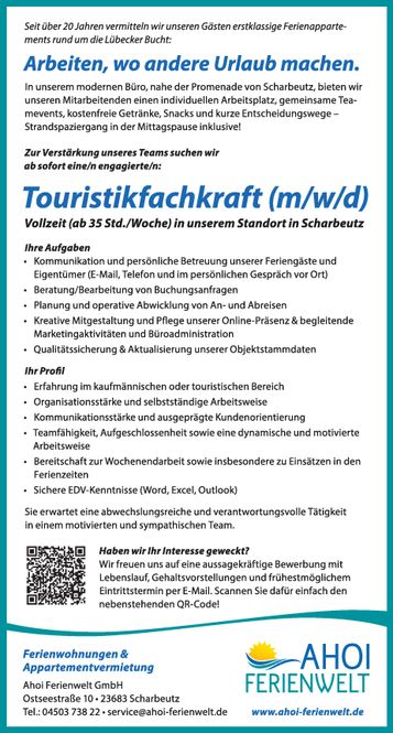 Touristikfachkraft m/w/d