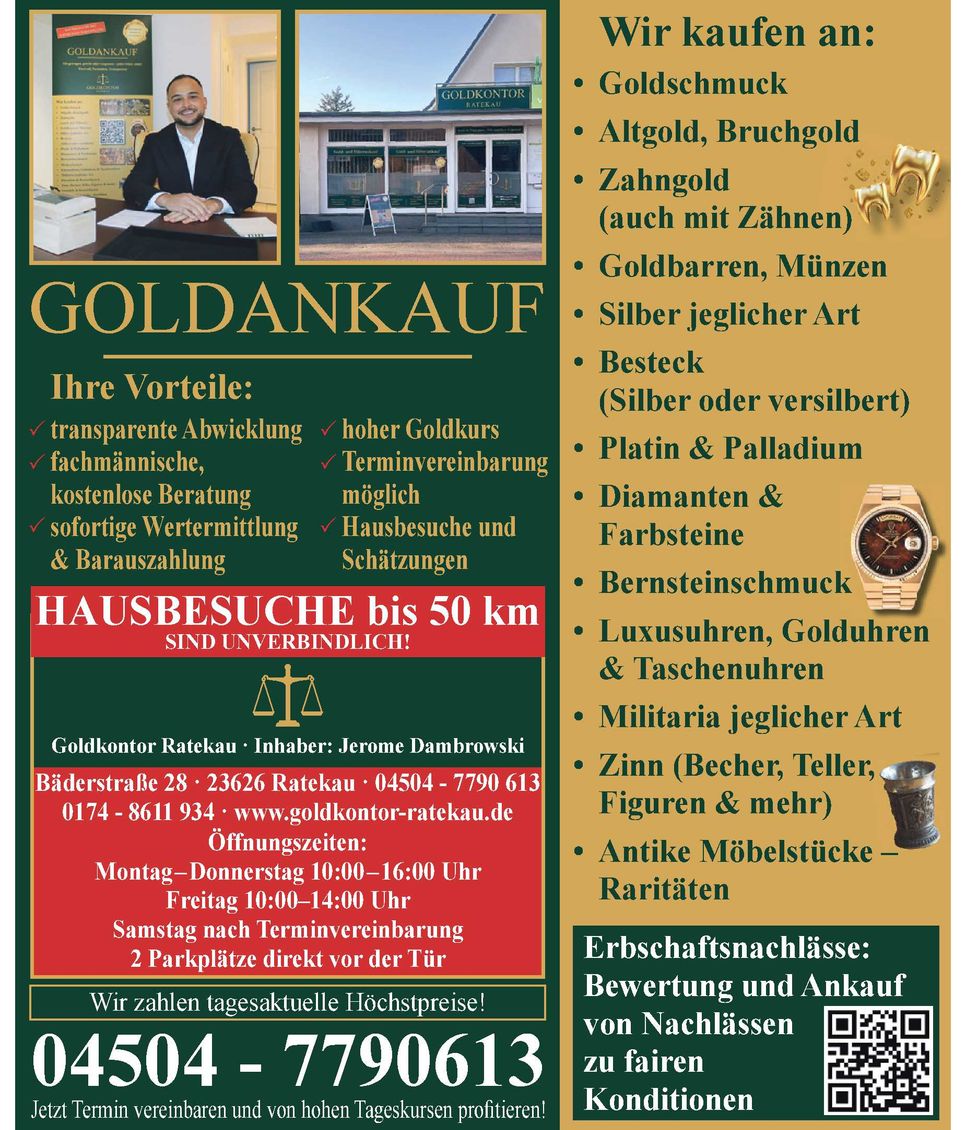 Goldankauf / Hausbesuche bis 50km