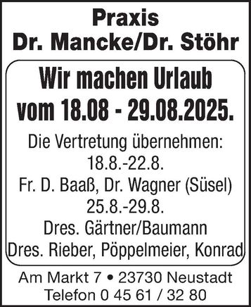 Praxisurlaub