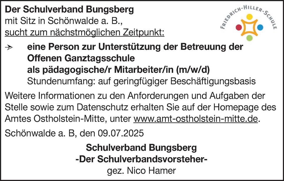 Stellenanzeige