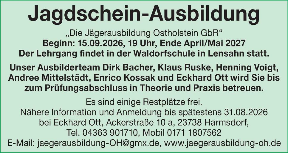 Jagdscheinausbildung