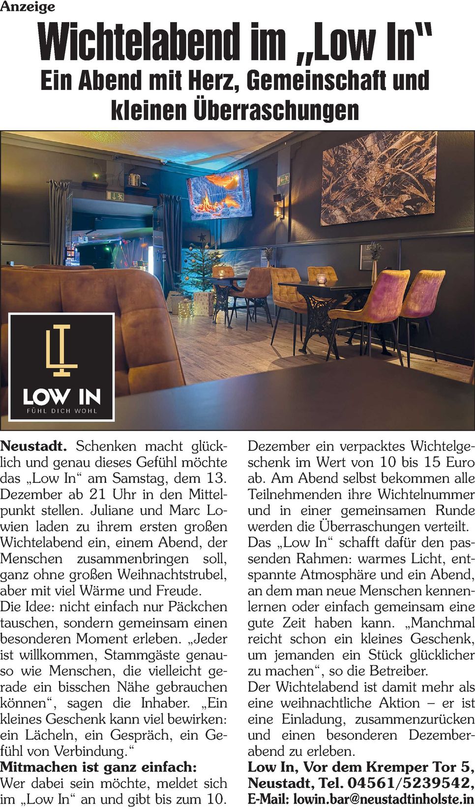 Wichtel Anzeige 2025