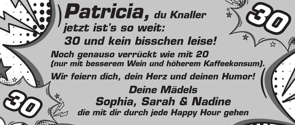 Patricia 30. Geburtstag