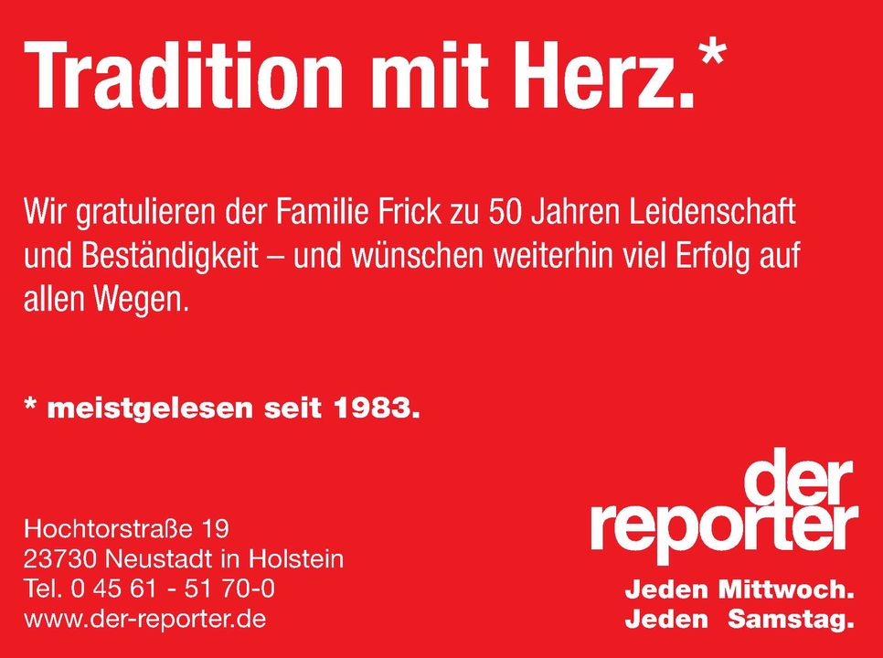 Eigenanzeige Jubiläum Juwelier Frick 