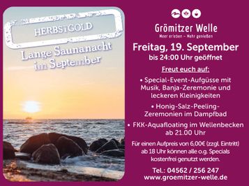 Lange Saunanacht im September