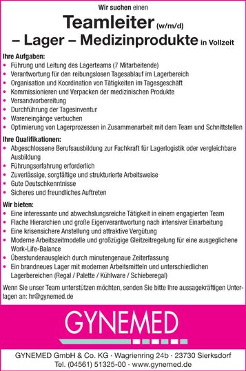 Stellenanzeige 