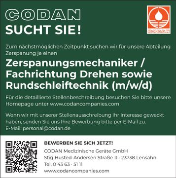 Stellenanzeige Zerspanung