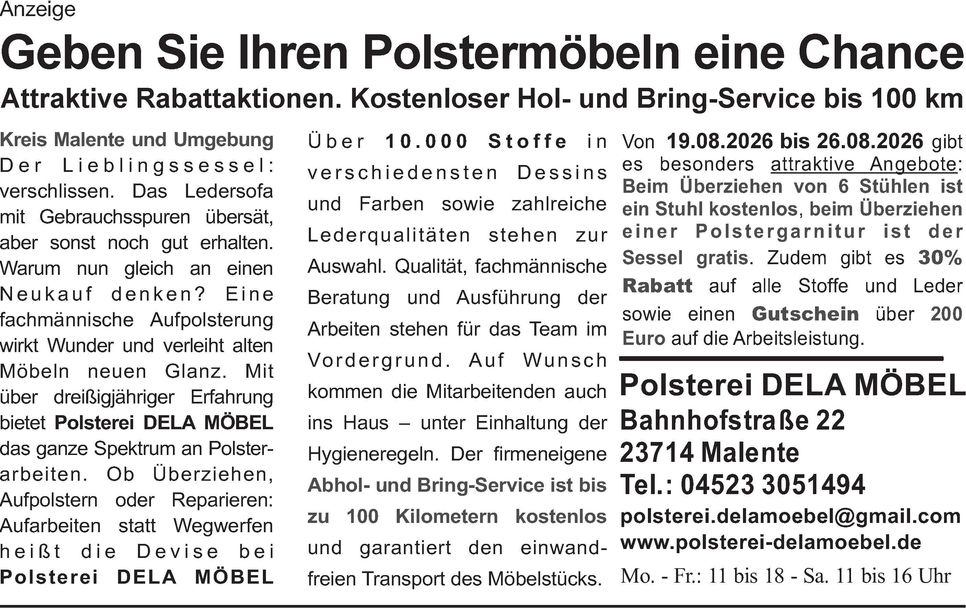 Aktion 19.08.2026 bis 26.08.2026