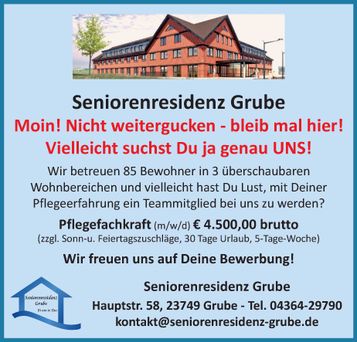 Stellenanzeige Pflegefachkraft