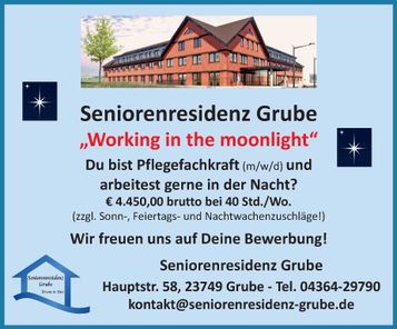 Stellenanzeige Pflegefachkraft f. Nacht 