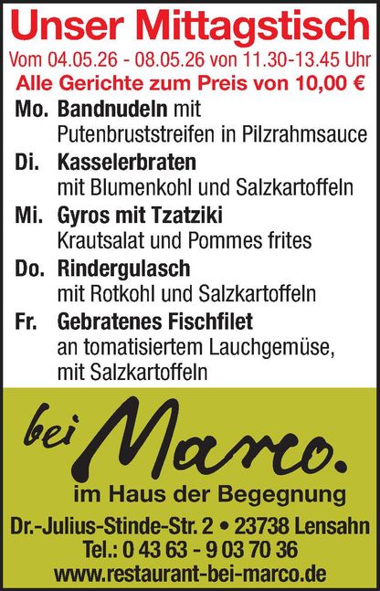 Mittagstisch 02.05.2026