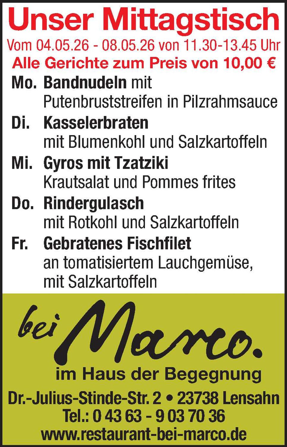 Mittagstisch 02.05.2026