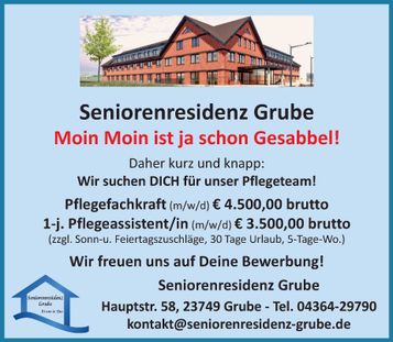 Stellenanzeige Pflegefachkraft