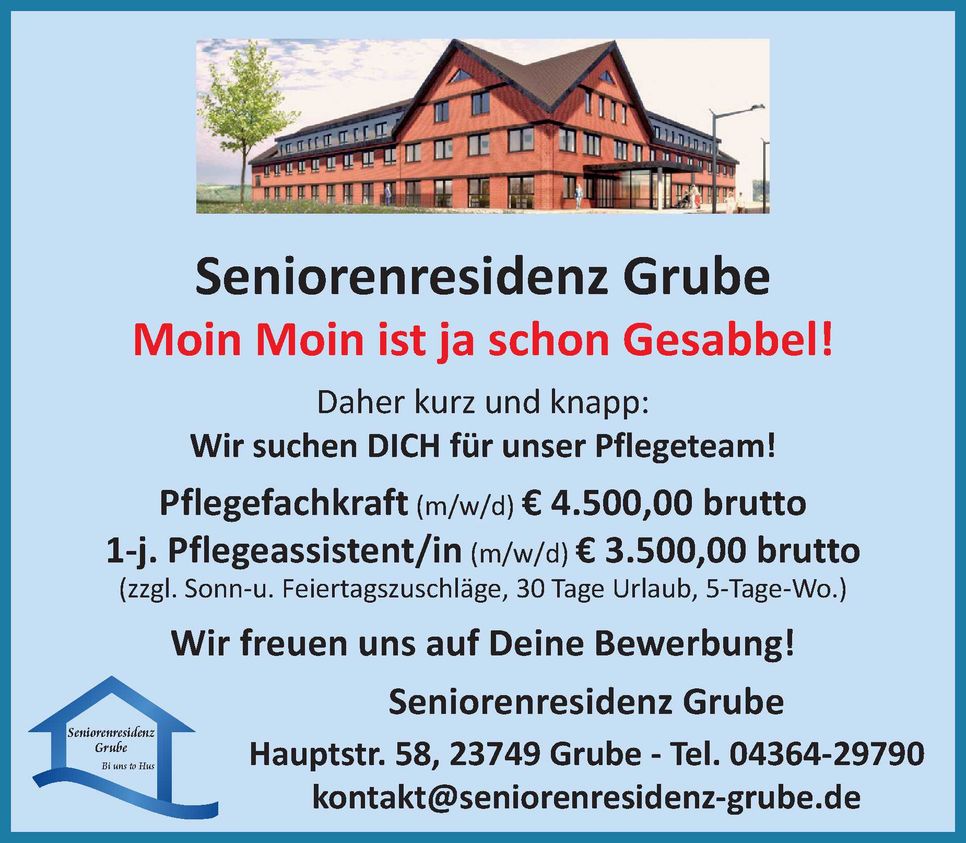 Stellenanzeige Pflegefachkraft