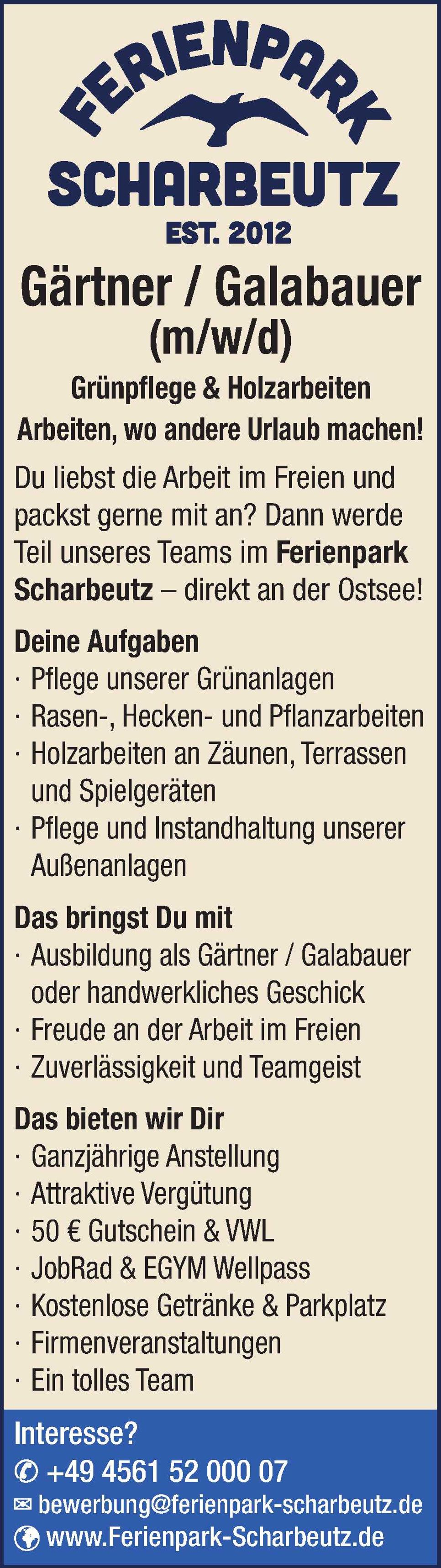 Stellenanziege Gärtner Samstag