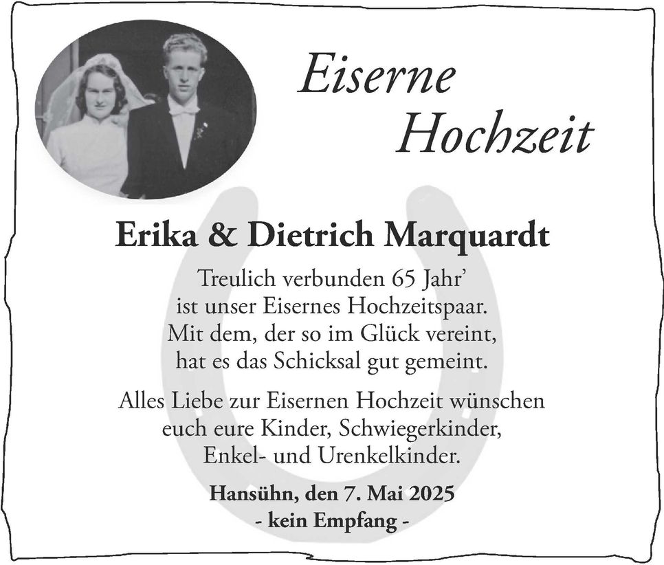 Erika & Dietrich Marquardt Eiserne Hochz
