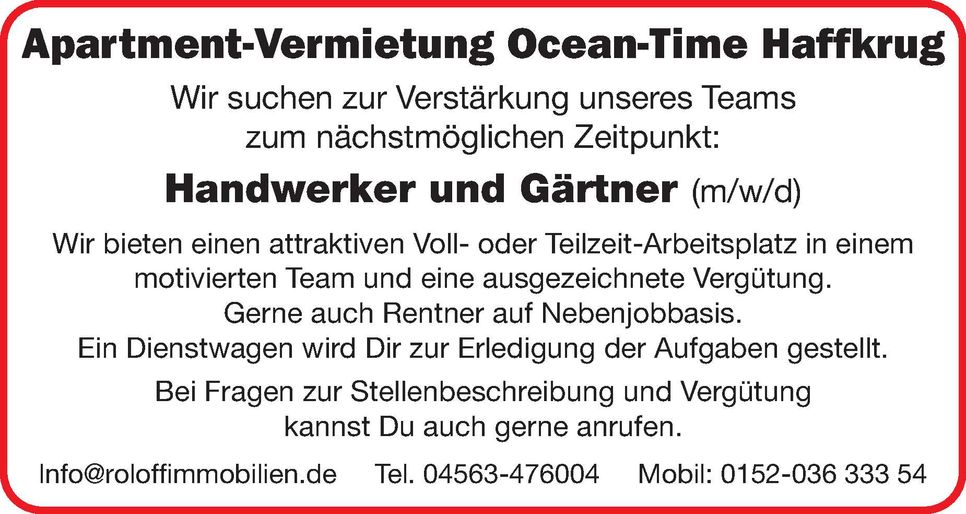 Stellenanzeige