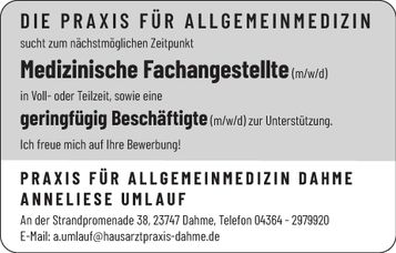 Stellenanzeige