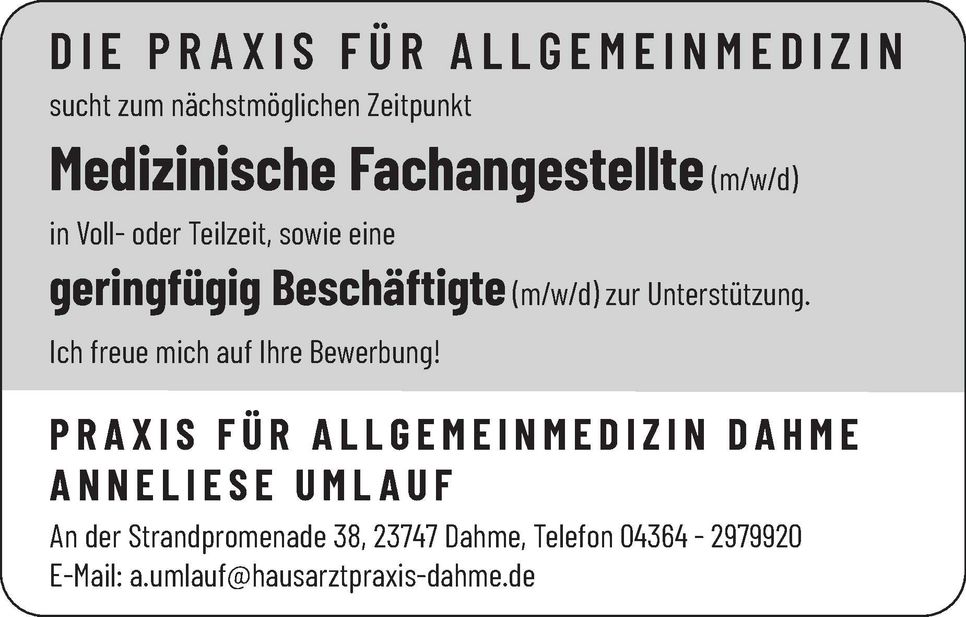 Stellenanzeige