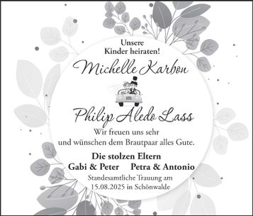 Hochzeitsanzeige / Unsere Kinder