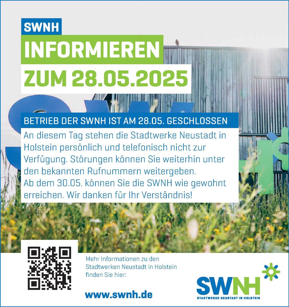 Betrieb am 28.05.geschlossen