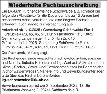 Pachtausschreibung