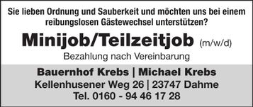 Stellenanzeige Gästewechsel