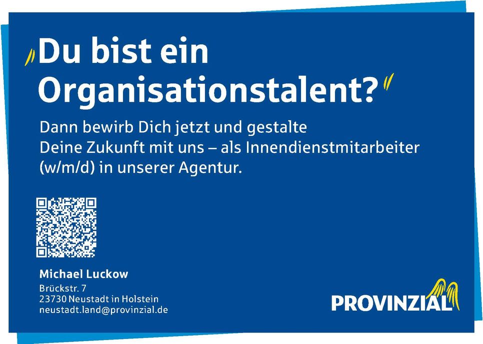 Stellenanzeige Innendienst Mittwoch