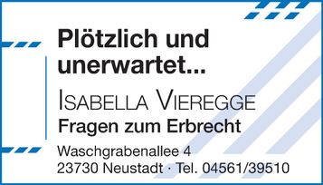 Plötzlich u. unerwartet /  RA Vieregge