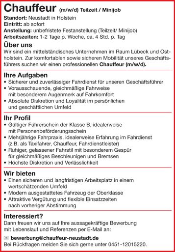 Stellenanzeige