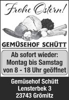 Ostergruß und Öffnungszeiten