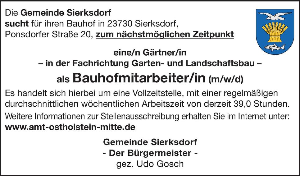 Gärtner Bauhof (m/w/d)
