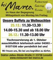 Gastronomie Weihnachtsfeier